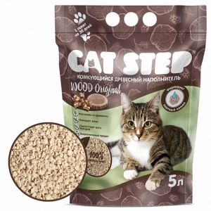 Cat Step Wood Original Древесный комкующийся наполнитель